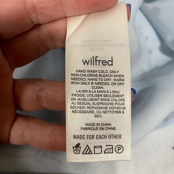 Aritzia Wilfred Fable Heatwave Blue Floral Bustier Style Mini Dress Size 4 NWT - Picture 7 of 9